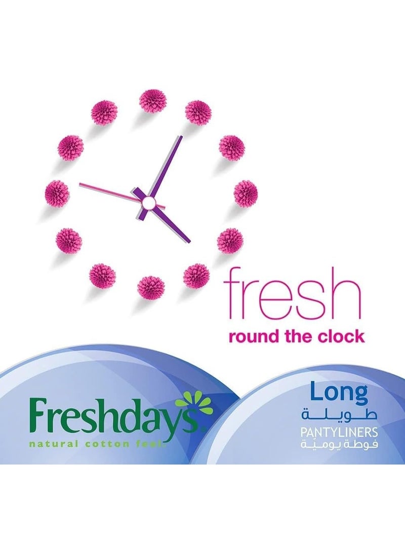 Freshdays Natural Cotton Feel Long Pantyliners Soft Plus Flexy Fit & Odor Control Daily Freshness Economy Pack 48 Liners - Image 4